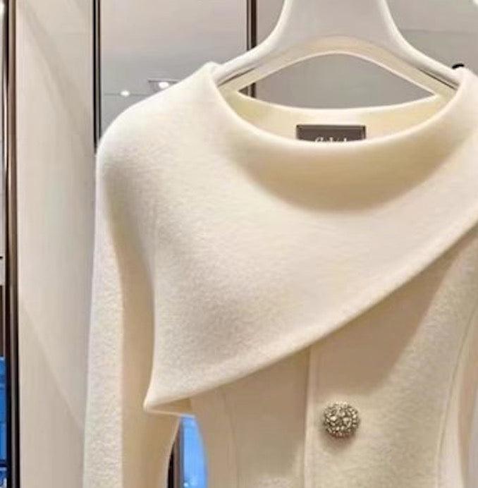 Alessandra® | Άνετο Λευκό Πουλόβερ με Μακριά Μανίκια