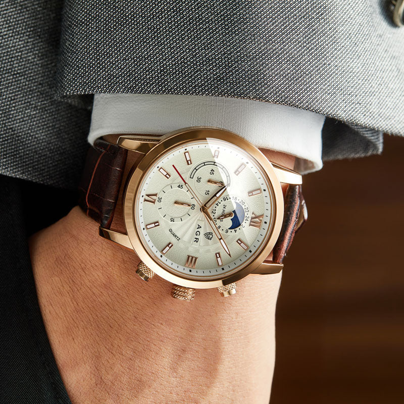 Sandro® | Πολυτελές Ρολόι Δερμάτινο με Κίνηση Quartz