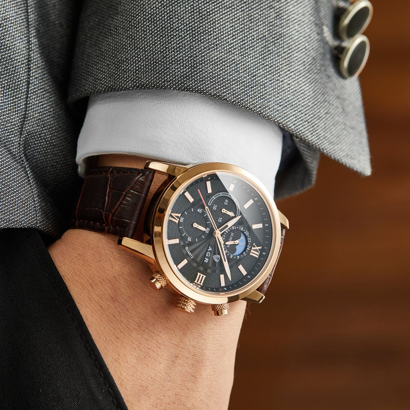 Sandro® | Πολυτελές Ρολόι Δερμάτινο με Κίνηση Quartz
