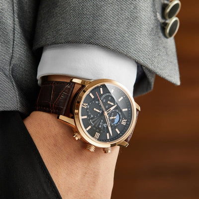 Sandro® | Πολυτελές Ρολόι Δερμάτινο με Κίνηση Quartz