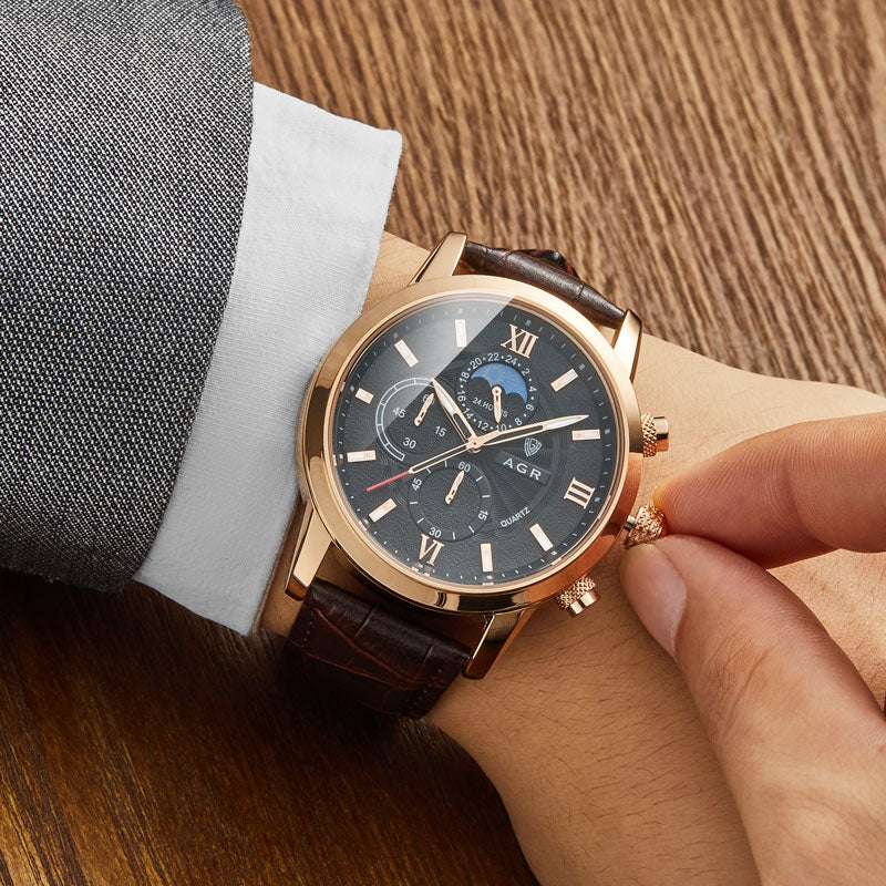 Sandro® | Πολυτελές Ρολόι Δερμάτινο με Κίνηση Quartz