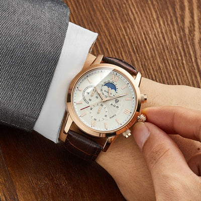 Sandro® | Πολυτελές Ρολόι Δερμάτινο με Κίνηση Quartz