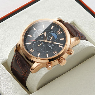 Sandro® | Πολυτελές Ρολόι Δερμάτινο με Κίνηση Quartz