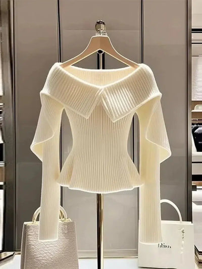 Brunella® | Vintage Ιβουάρ Πουλόβερ με Μακριά Μανίκια