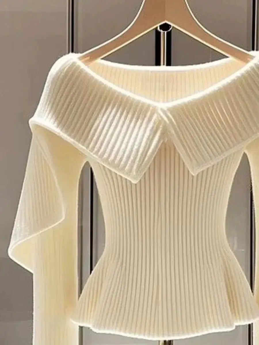 Brunella® | Vintage Ιβουάρ Πουλόβερ με Μακριά Μανίκια