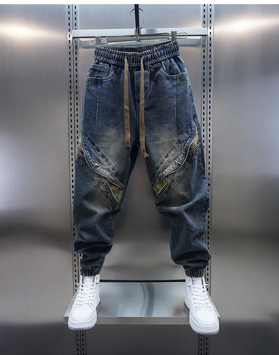 Laurent™ | Μπλουτζίν Παντελόνι Baggy με Ζώνη