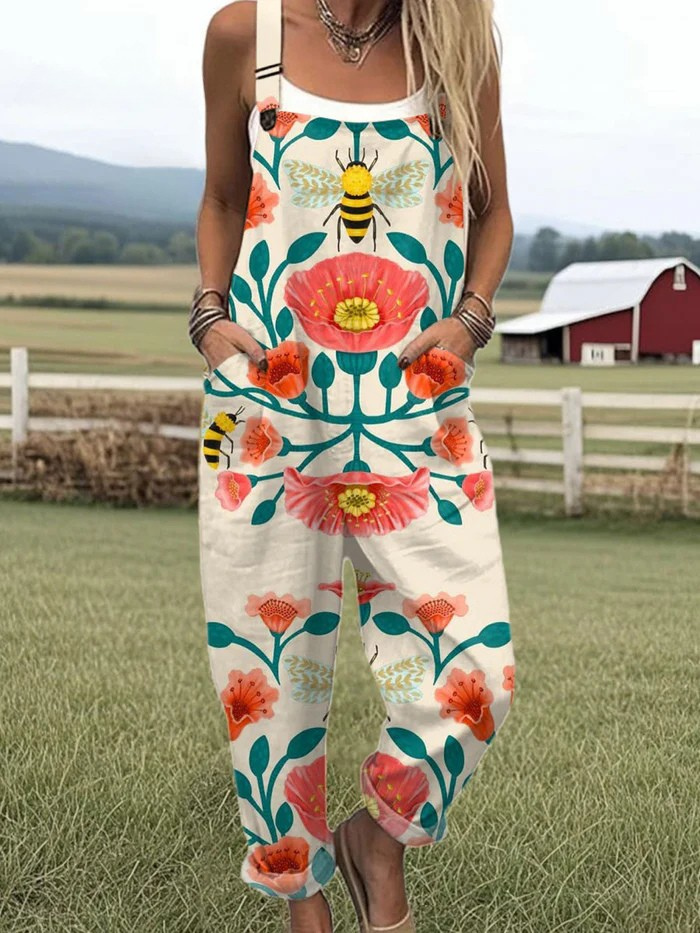 Tini® | Vintage Floral Jumpsuit Γυναικών - Αβίαστο Στυλ & Άνεση Όλη μέρα