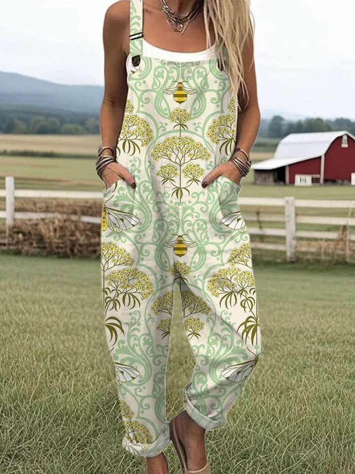 Ria® | Vintage Floral Jumpsuit - Άνεση χωρίς κόπο & Στυλάτο σχέδιο με φαρδιά πόδια