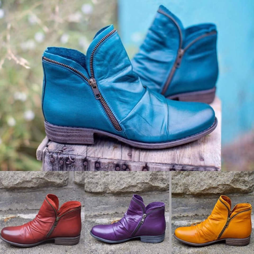 Fotini® | Δερμάτινες μπότες με φερμουάρ